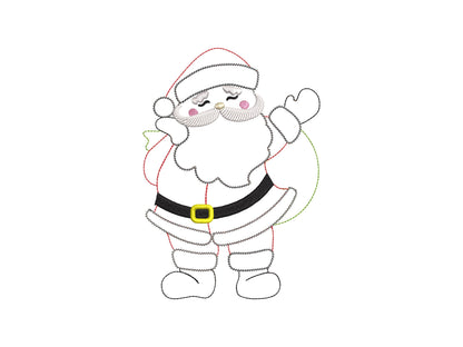 Big Merry Christmas Santa Applique