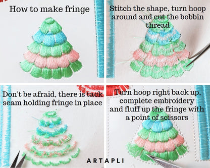 Fringed Mini Christmas Tree Keychain