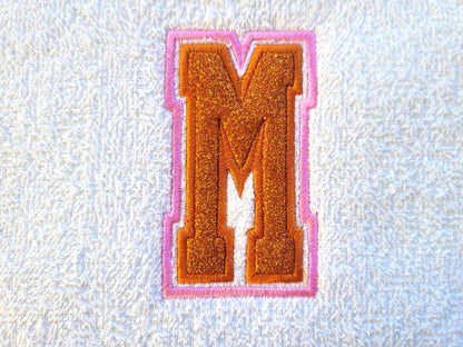 Double Applique Thin Narrow Athletic Font