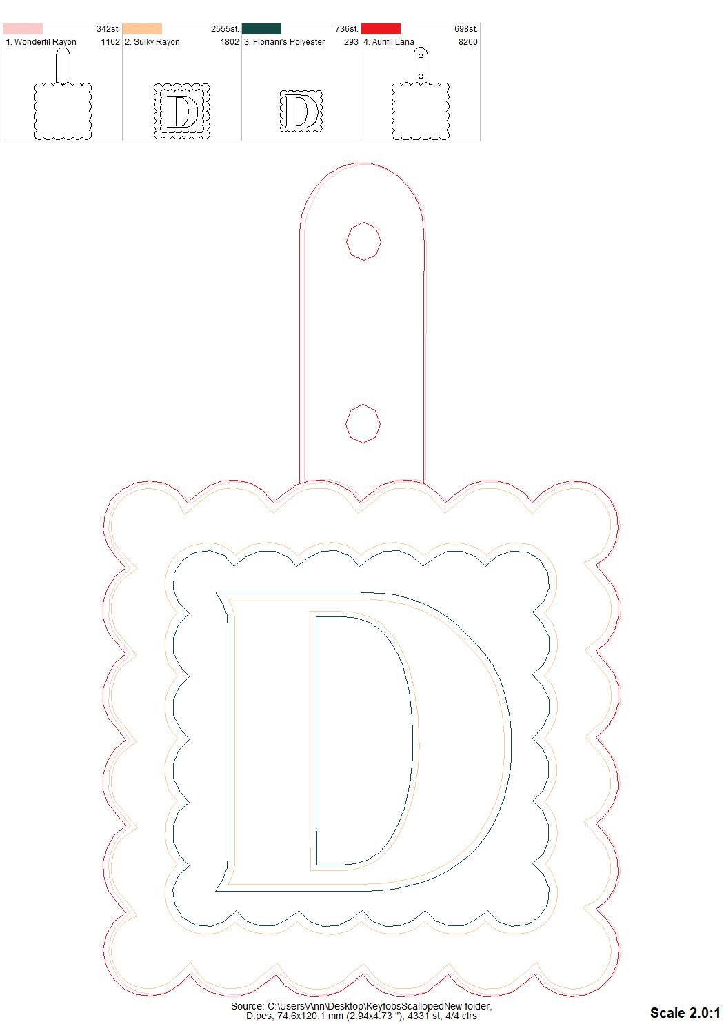 Special Puffy Puff Foam Scalloped Keychain