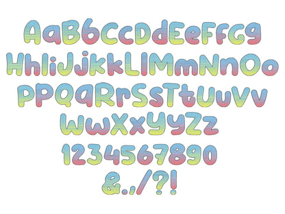Iridescent 2-Color Ombre Gradient Bubble Font