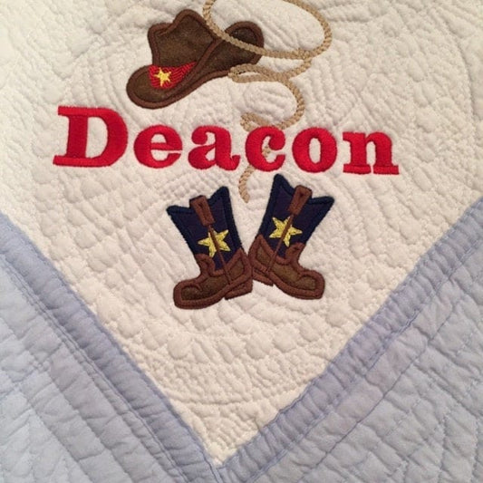 Cowboy Boots Hat Rodeo Rope and Mini Font