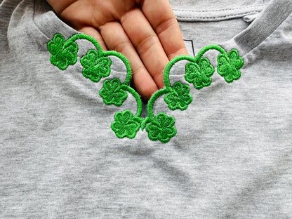 Shamrock Clover Neckline Cutout ITH
