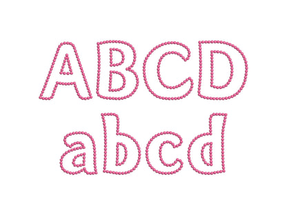 Pearl Stitch Outline Applique Font