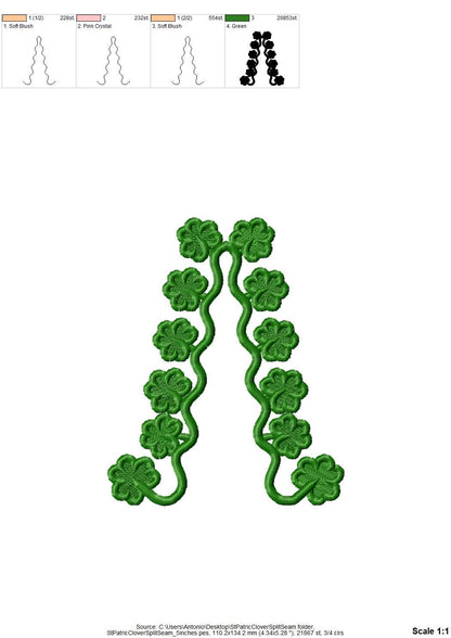 Shamrock Clover Scalloped Split Side Seam