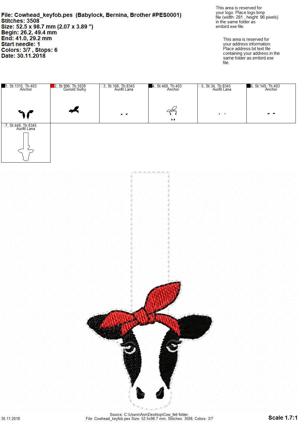 Cow with Bandanna Keychain