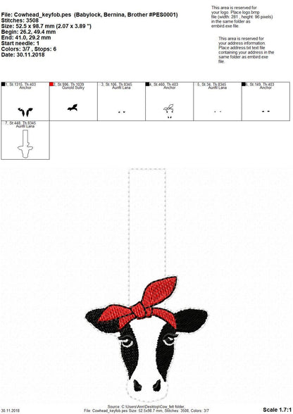 Cow with Bandanna Keychain