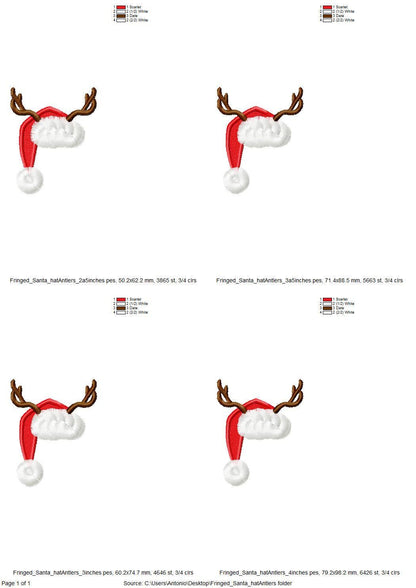 Fringed Deer Antlers and Santa Hat