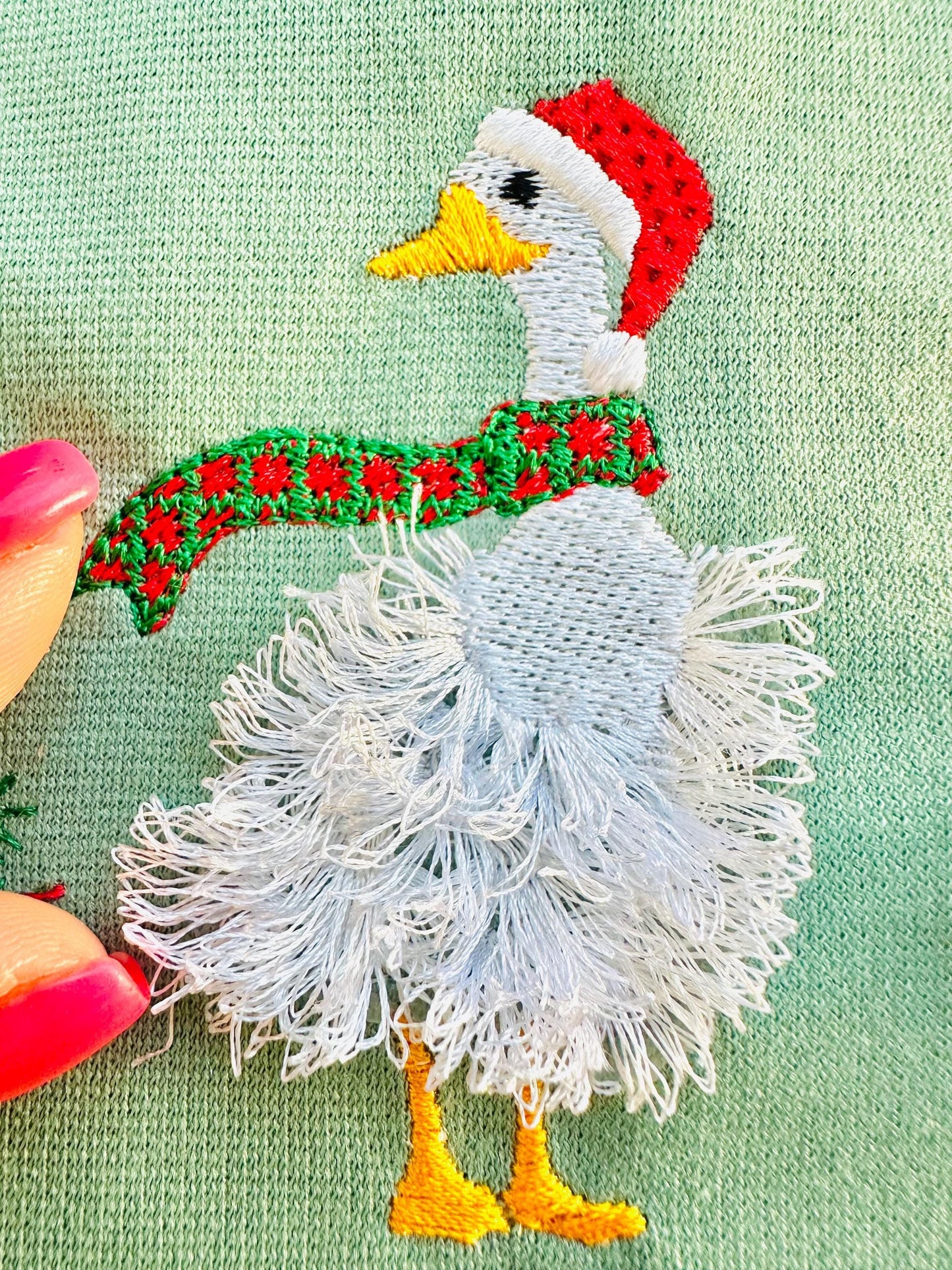 Merry Christmas Fringed Goose Duck