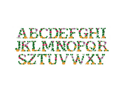 Fall Thanksgiving Pumpkin Floral Font