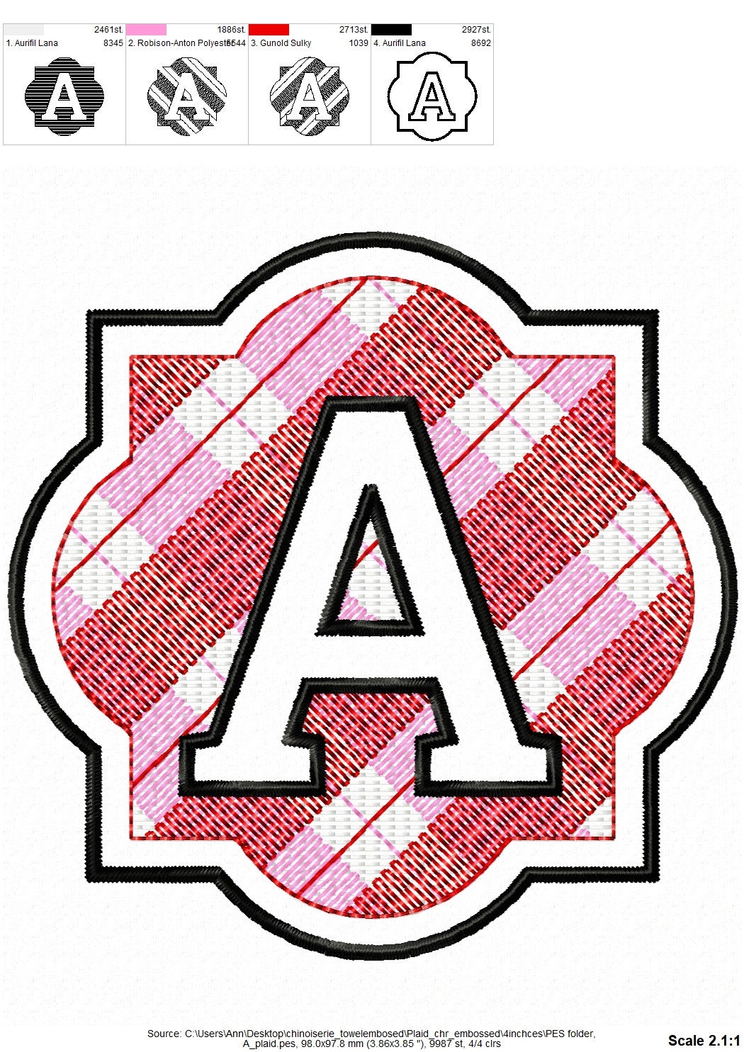 Plaid Classic Embossed Towel Monogram