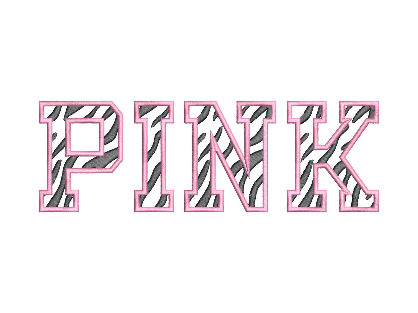 Tiger Print Striped Font Applique