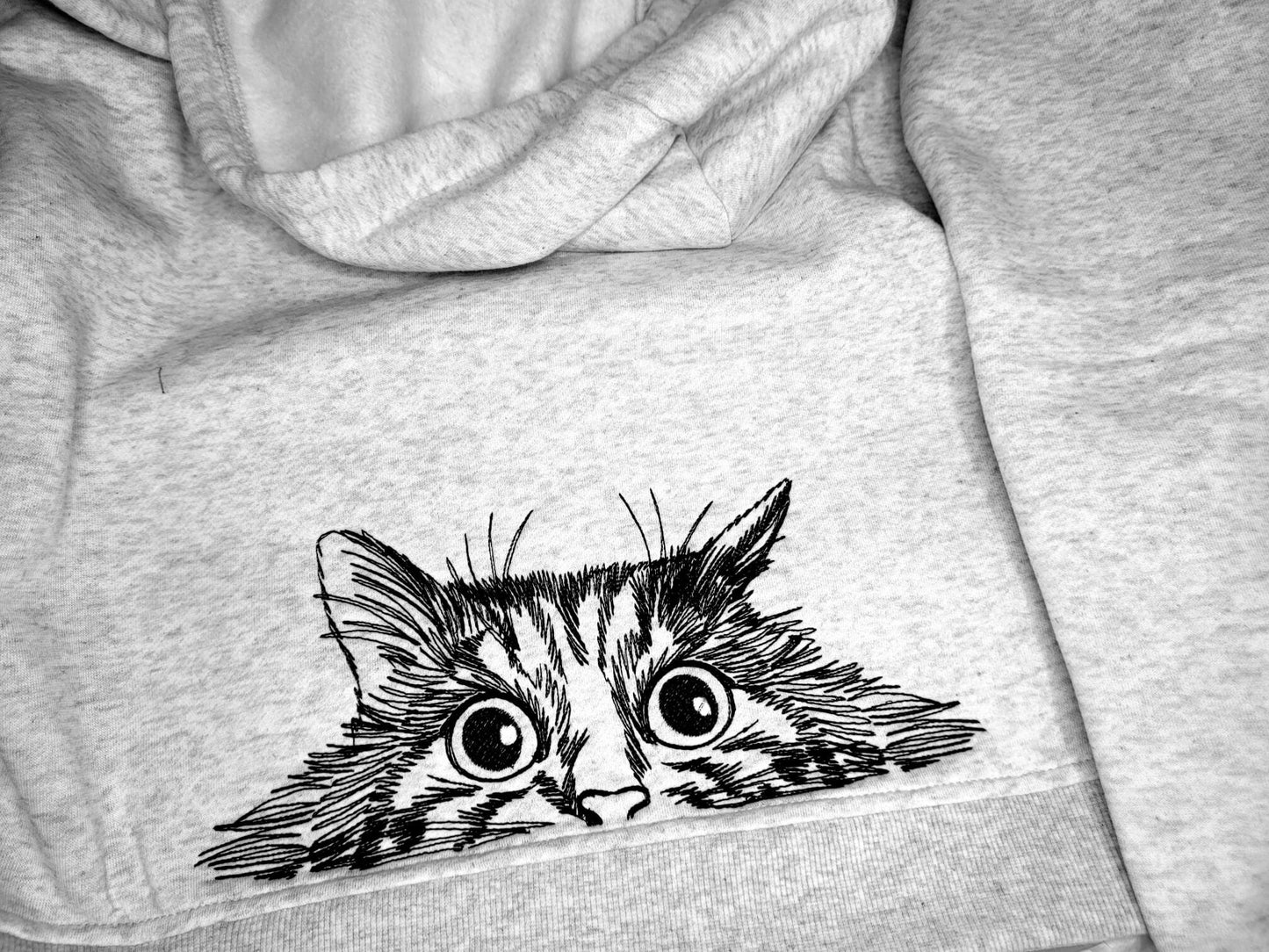 Peeking Cat Head Outline