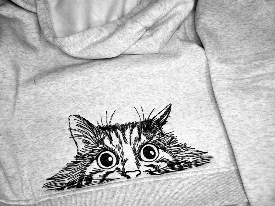 Peeking Cat Head Outline