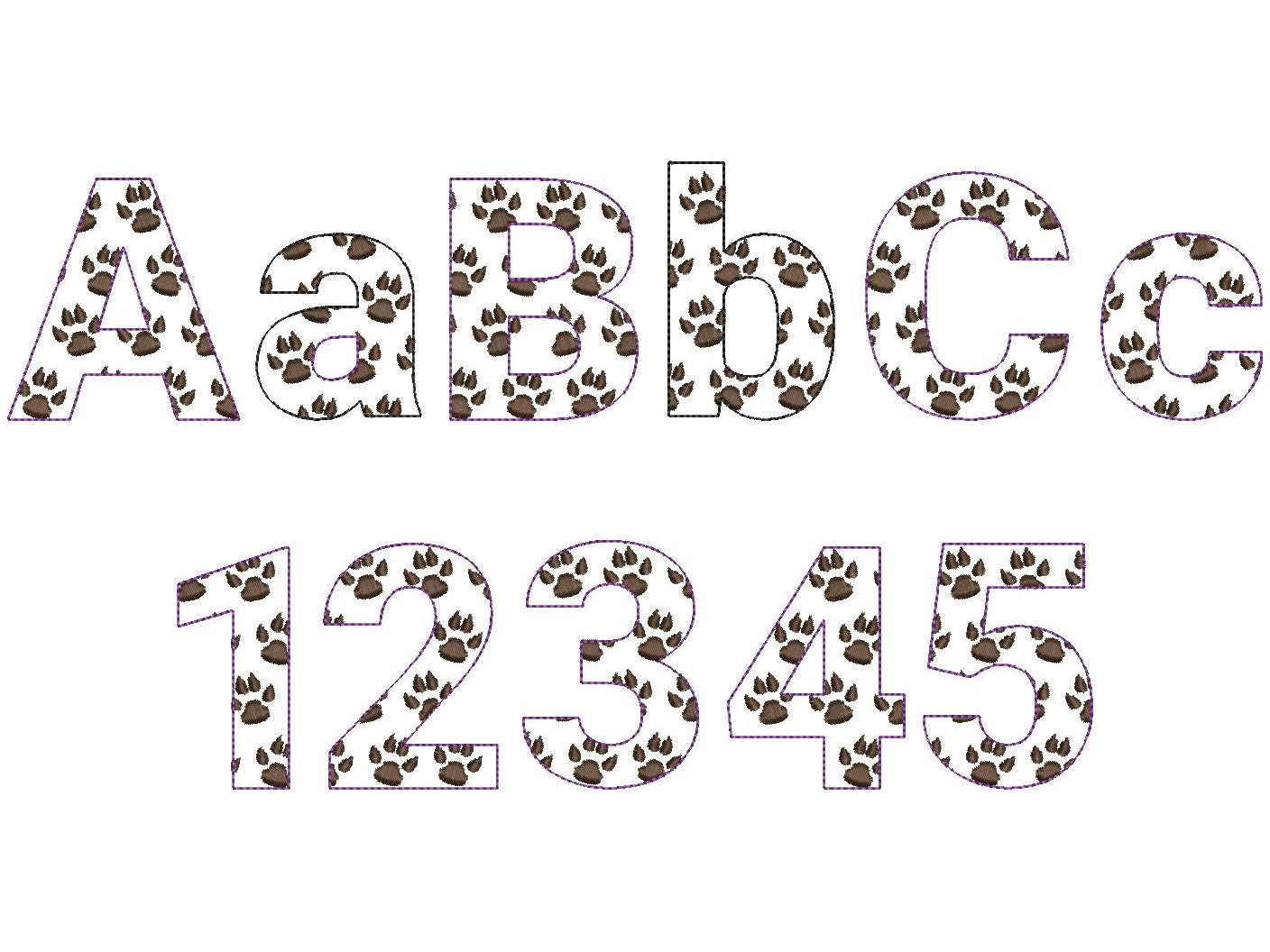 Dog Puppy Paw Patterned Font