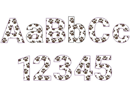 Dog Puppy Paw Patterned Font