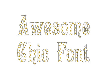 Classic Patterned Fishtail Font