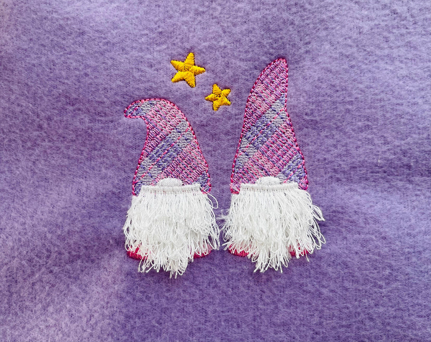 Two Gnomes Gingham Plaid Hat and Fringed Beard