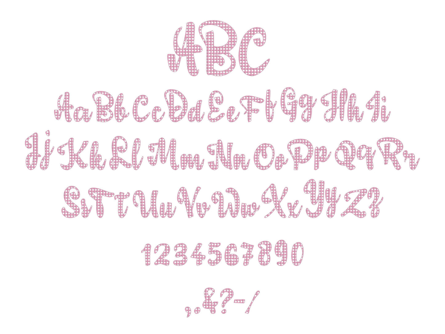 Chevron Zigzag Checkered Polka Dot Font Set