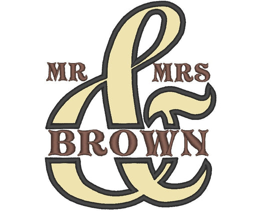 Split Ampersand machine embroidery applique and mini font Set size 4, 5