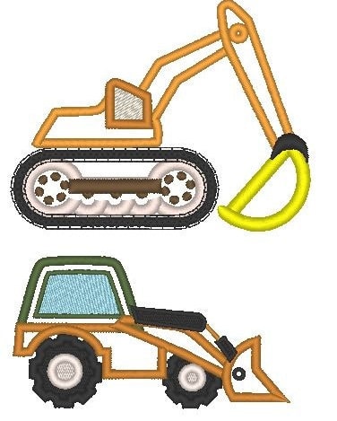 Backhoe and Tractor Applique Set