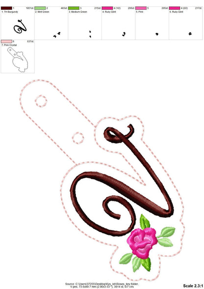 Meadow Initial Monogram Keychain