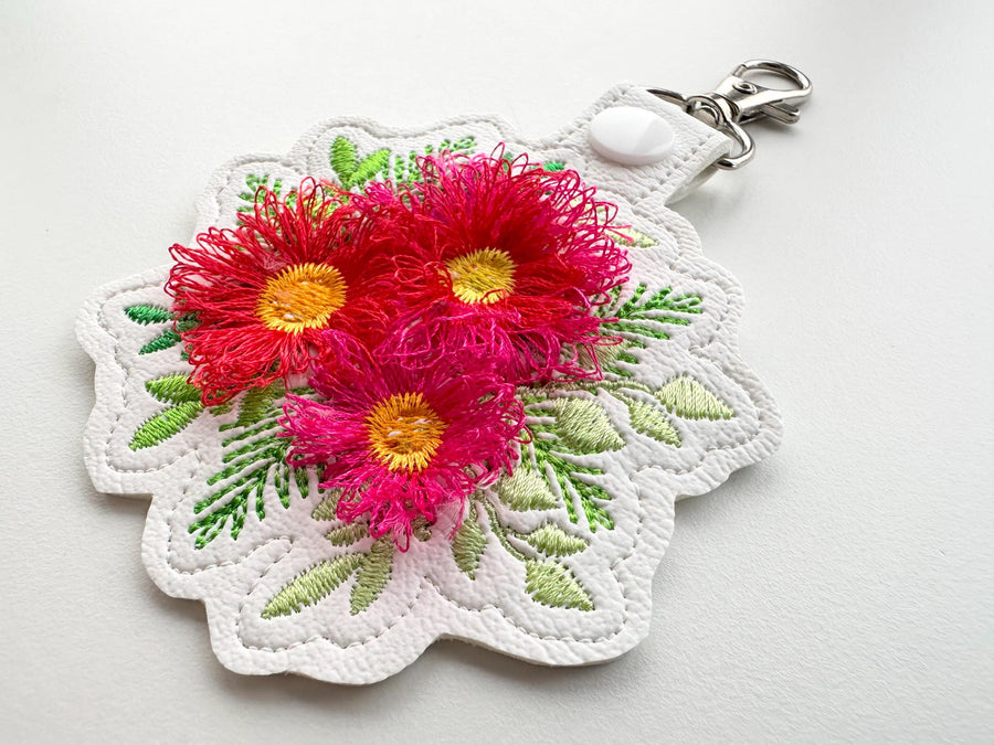 Fringed Floral Bouquet Keychain