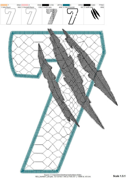 T-rex indominus dinosaur Birthday Number 7 SEVEN kids boy outfit