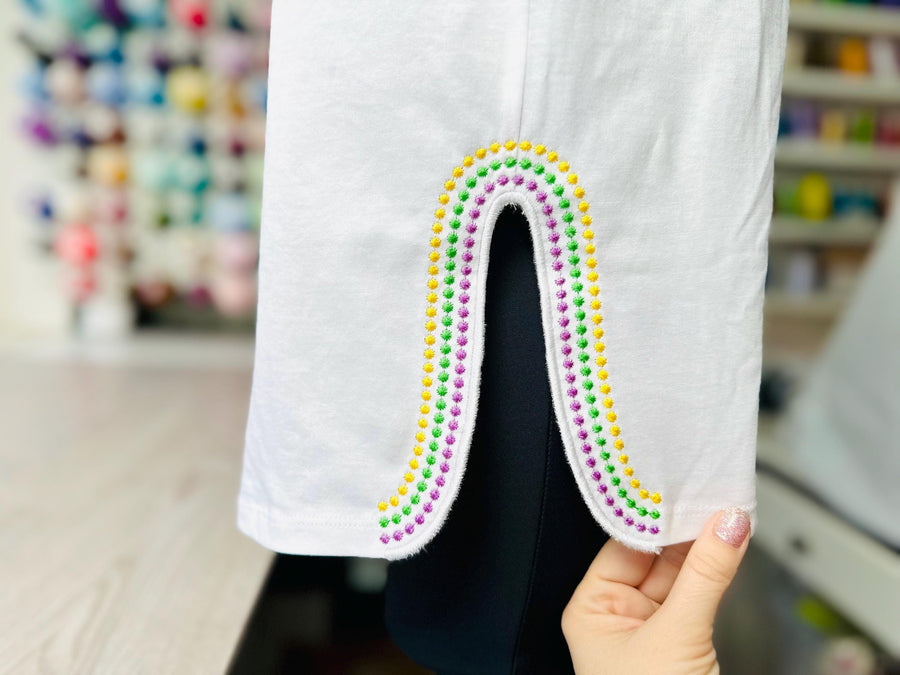 Mardi Gras Pearl Split Side Seam