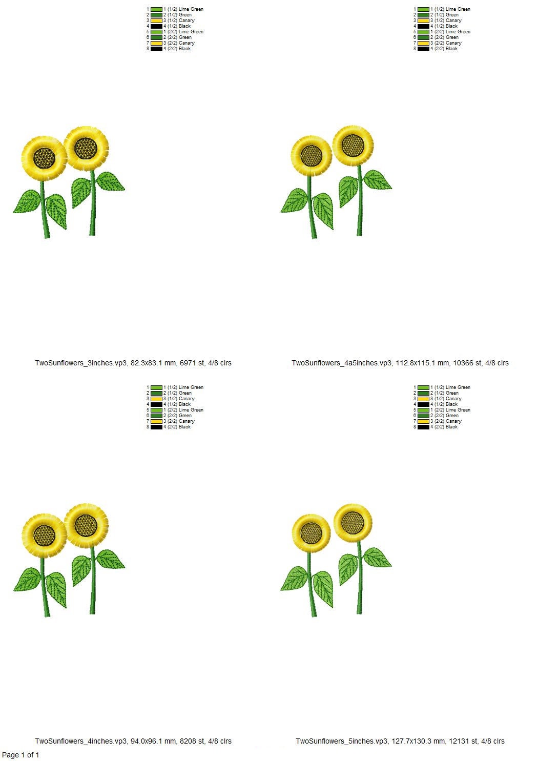 Two Fringed Sunflower Stems in a row