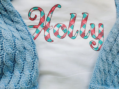 Buffalo Plaid Patterned Font Holly