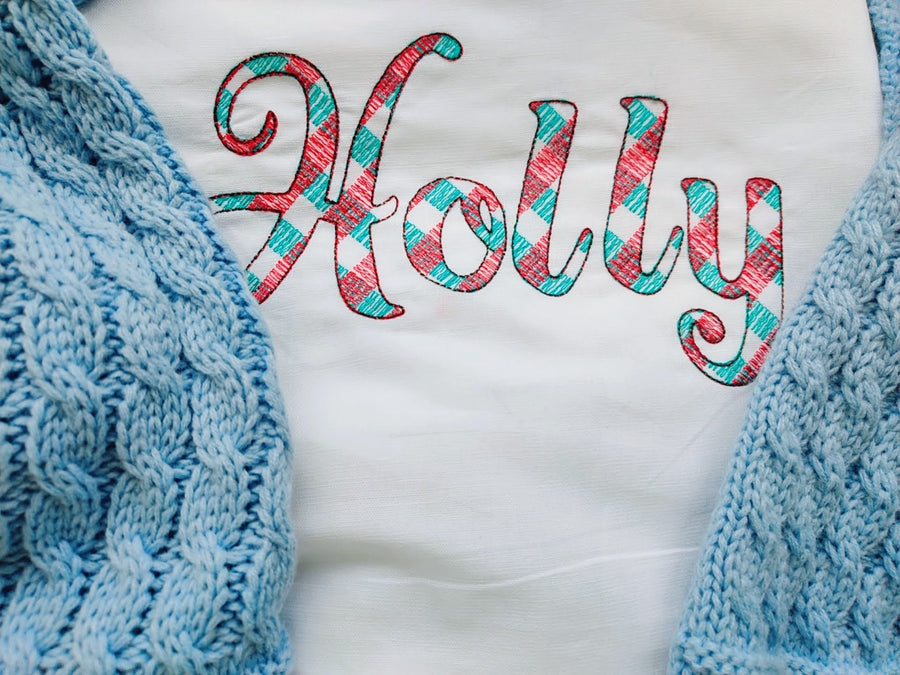 Buffalo Plaid Patterned Font Holly