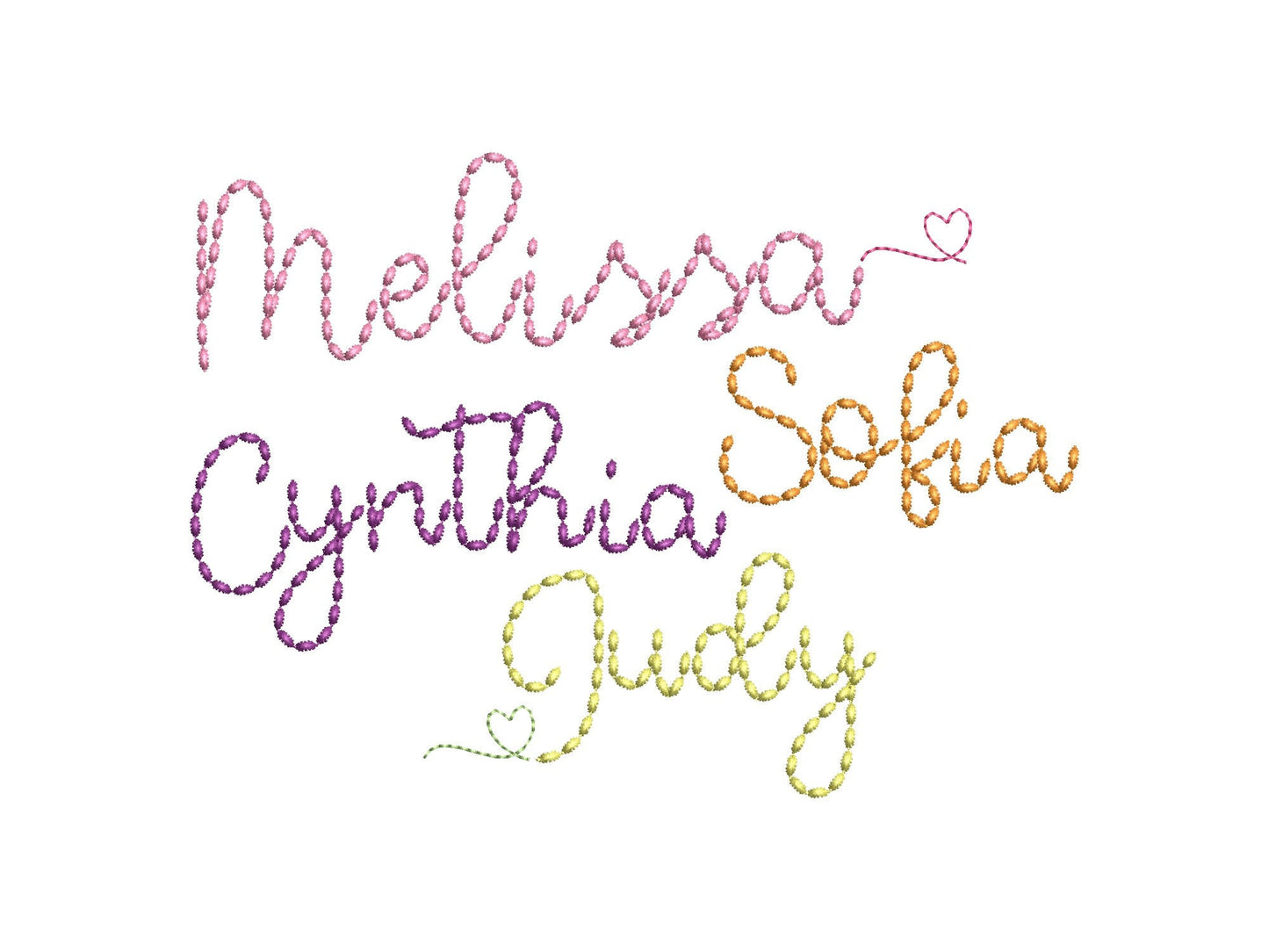 Quick Light Chain Stitch Script Neckline Font