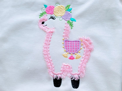 Fringed Llama Outline Floral Crown