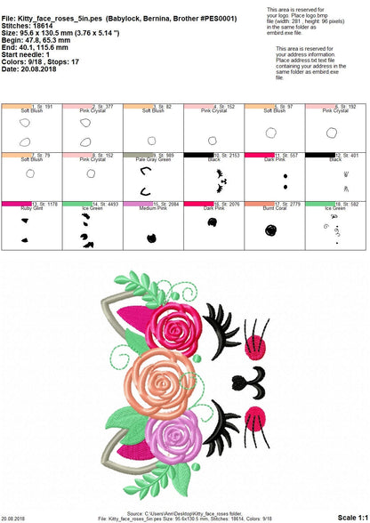 Pretty Kitty Face with Shabby Chic Floral Crown