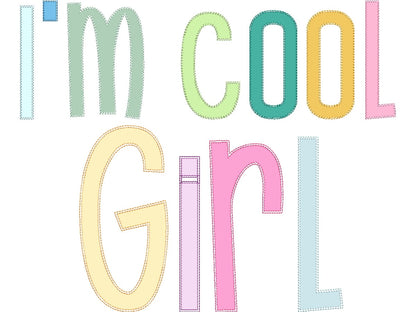 Thin Funny Kids Raggedy Edge Applique Font