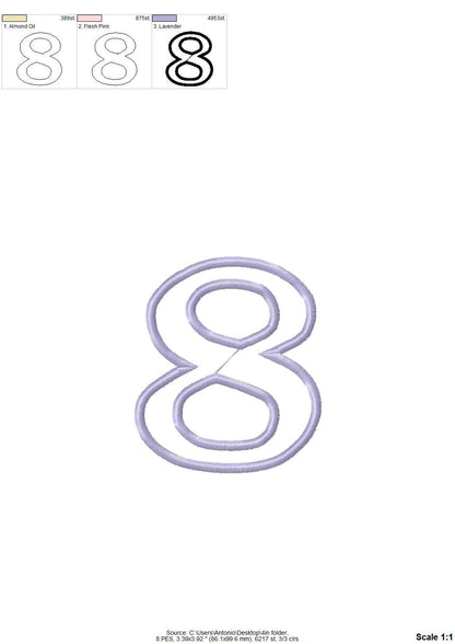 Classic Birthday Numbers Applique