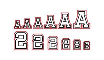 Two layers double applique and outline Athletic Sport High School Team