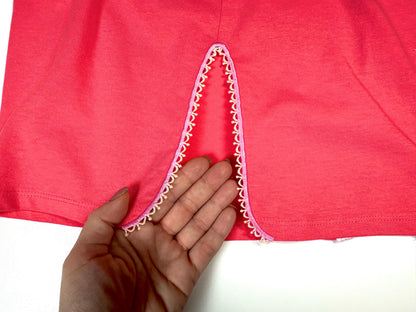 Elegant Lace Edge Split Side Seam