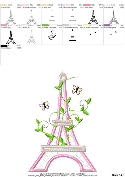 Romantic Eiffel Tower Applique