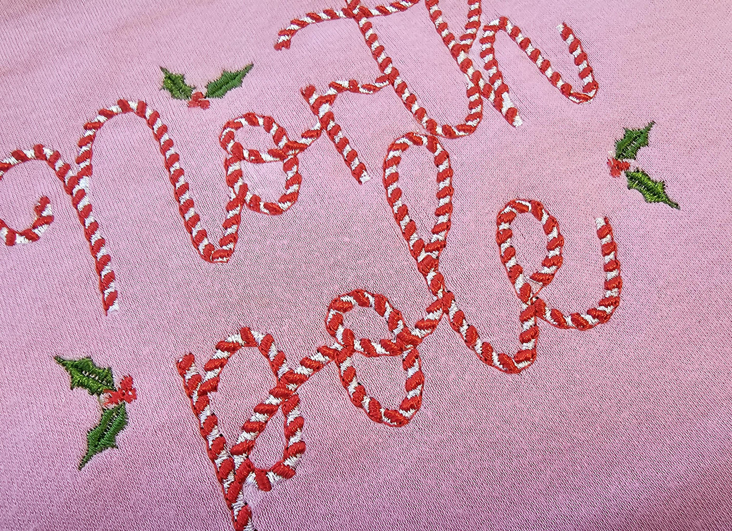 Christmas Candy Cane Striped Font