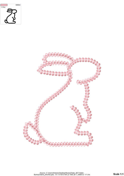 Easter Bunny Outline Set of 5