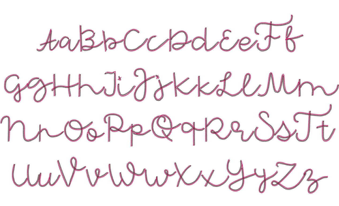 Light Stitch Double Chain Wide Font