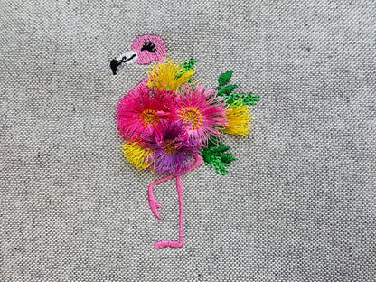 Mini Fringed Floral Flamingo