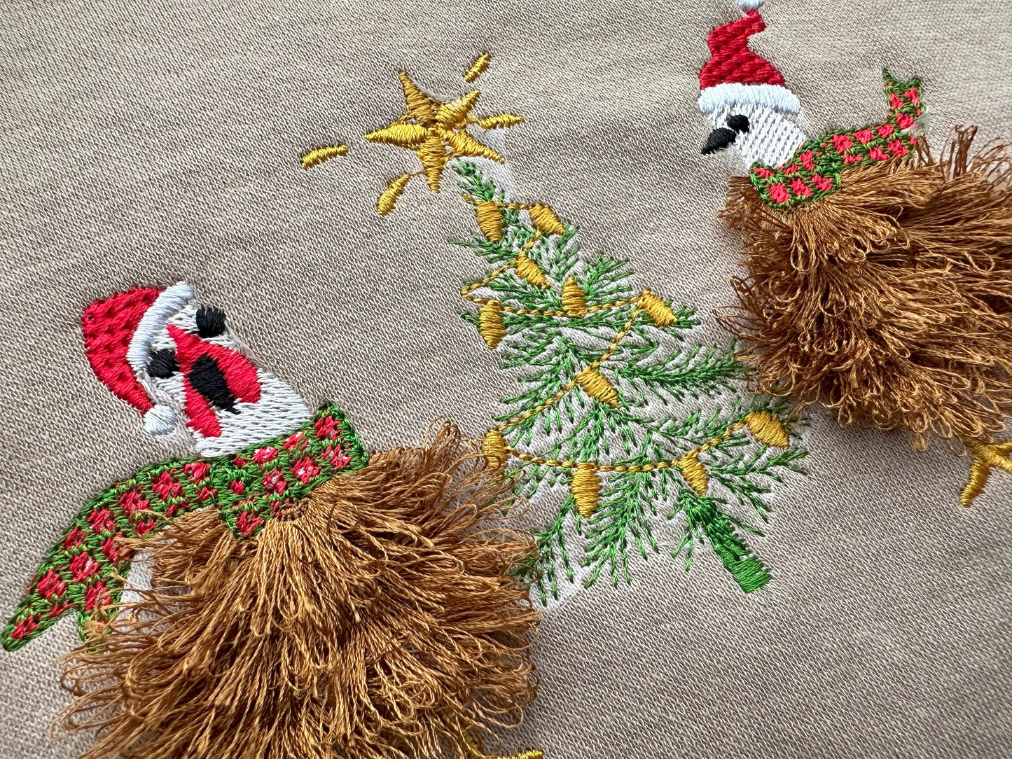 Fringed Santa Chicken and Christmas Tree