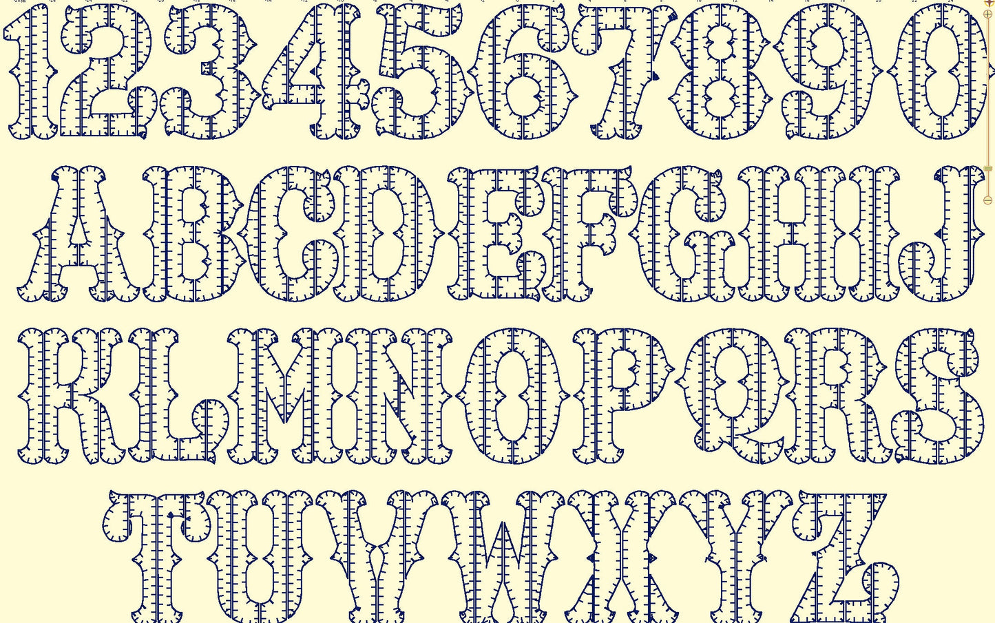 Patchwork Rag Edges Applique Font