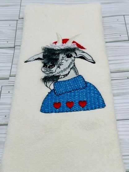 Fringed Christmas Farm Goat