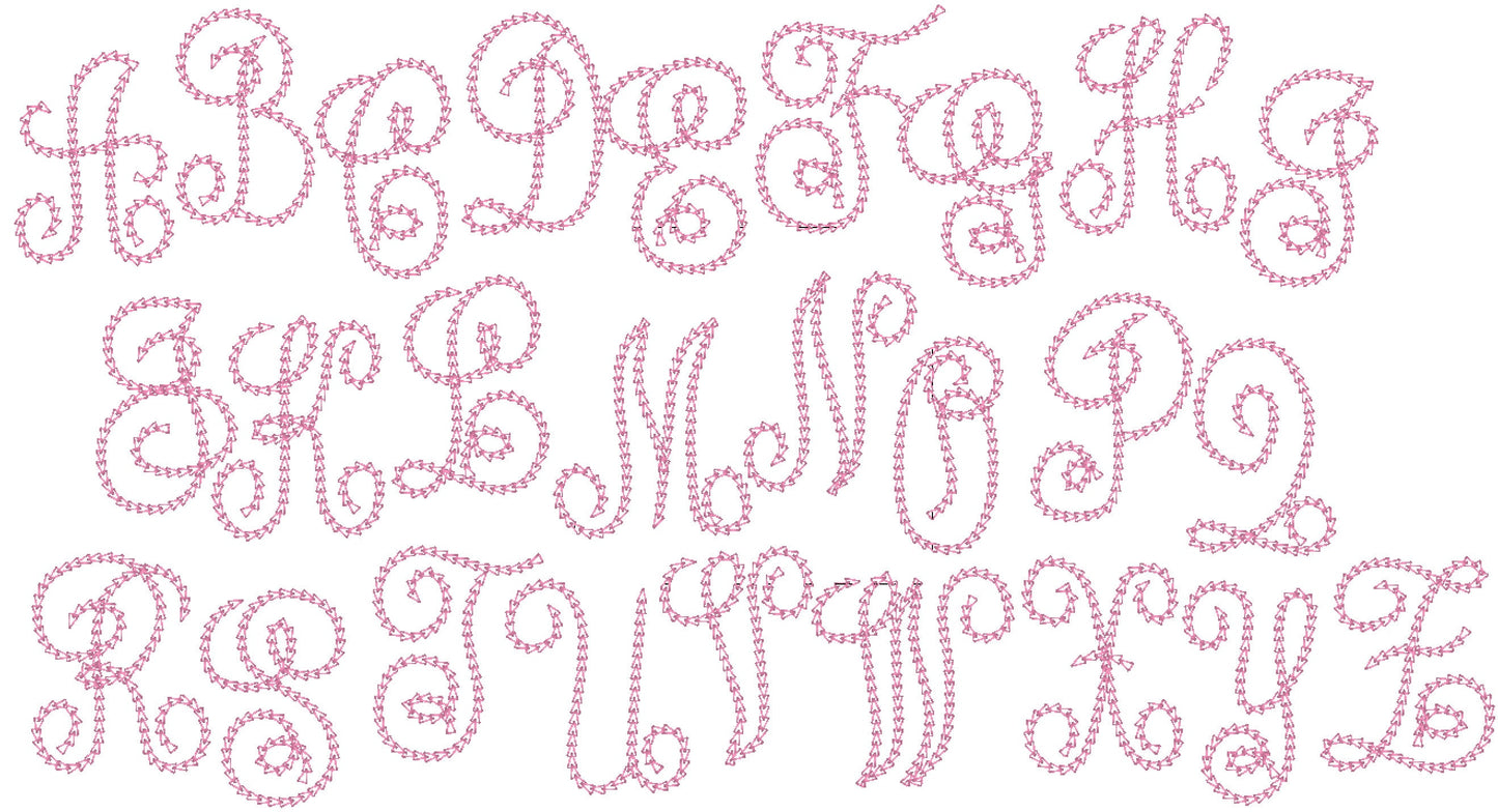 Unique new and awesome light chain stitch Circle Monogram Font assorted