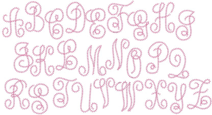 Unique new and awesome light chain stitch Circle Monogram Font assorted