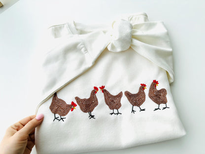 Hand Stitch Effect Chicken Set of 5